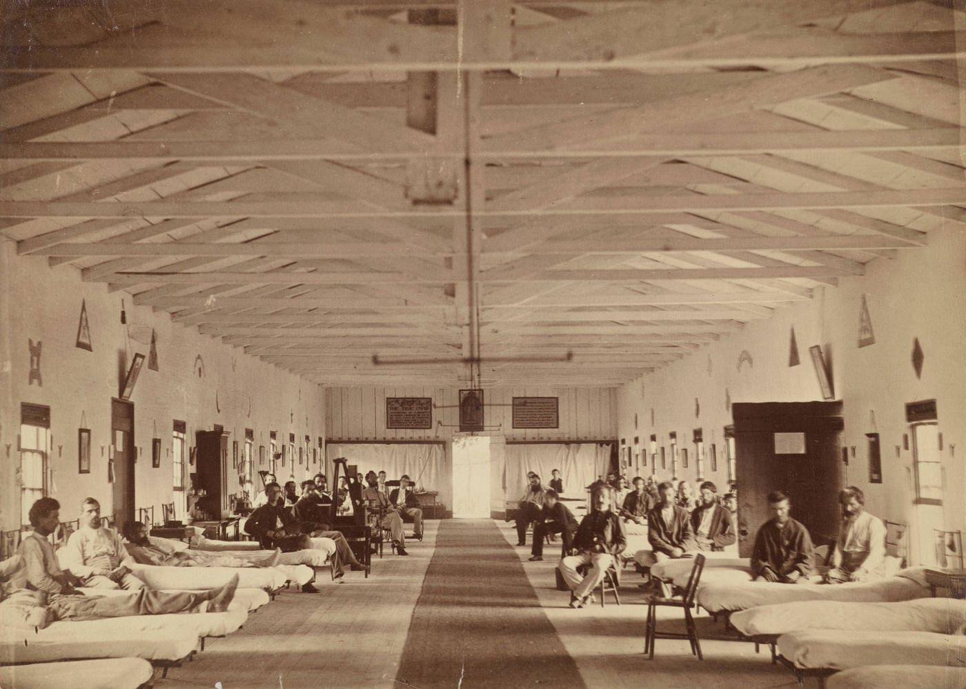 #136 Armory Square Hospital, Interior of Ward K, 1863
