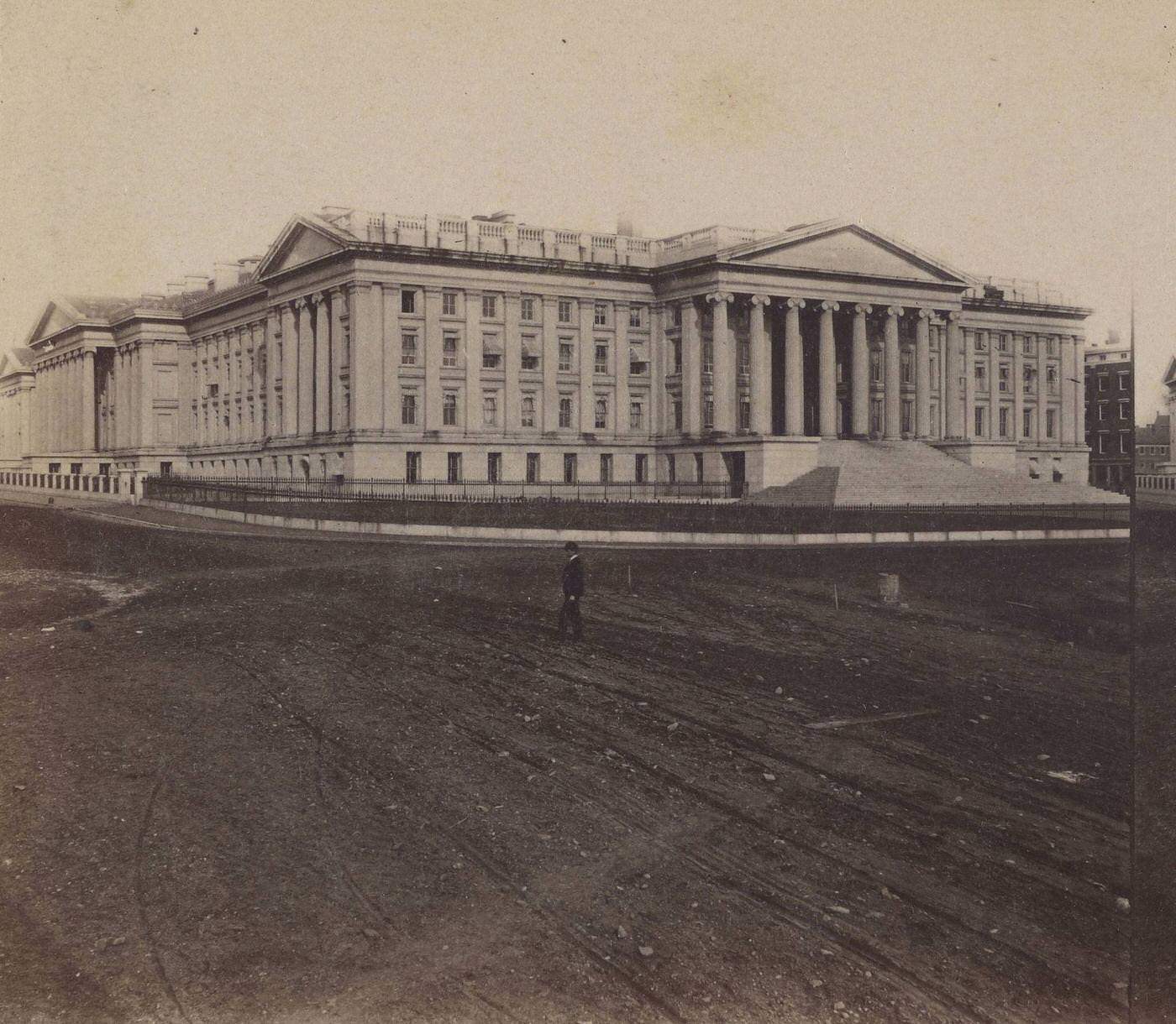 #141 The U.S. Treasury from the South West, Washington, D.C., 1866