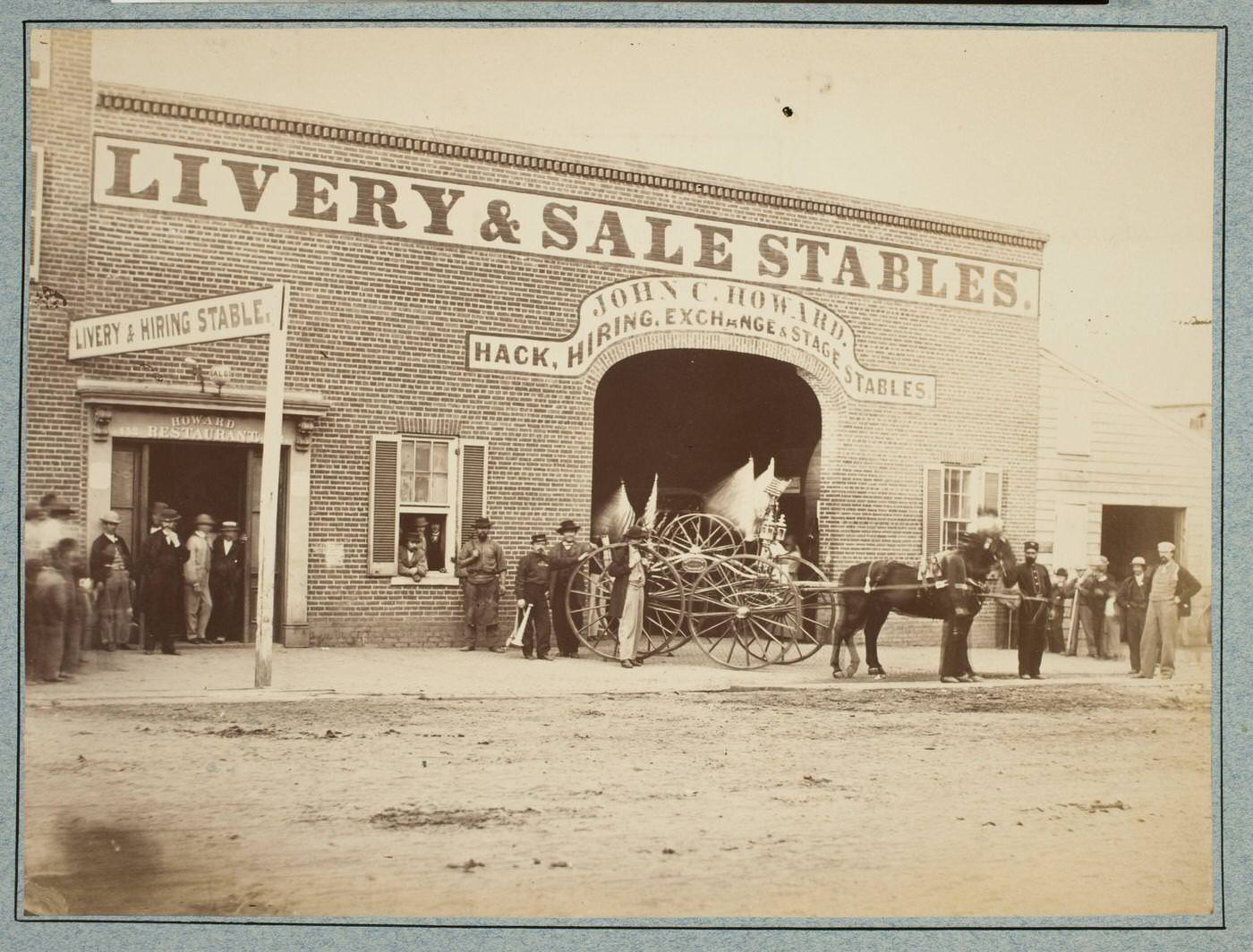 #150 Exterior view of Howard’s Stable in Washington, D.C., 1865