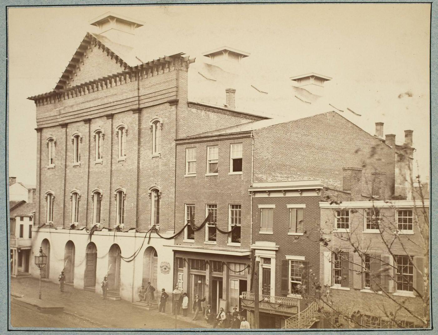 #151 Exterior view of Ford’s Theater in Washington, D.C., where President Lincoln was assassinated by the actor John Wilkes Booth, 1865.