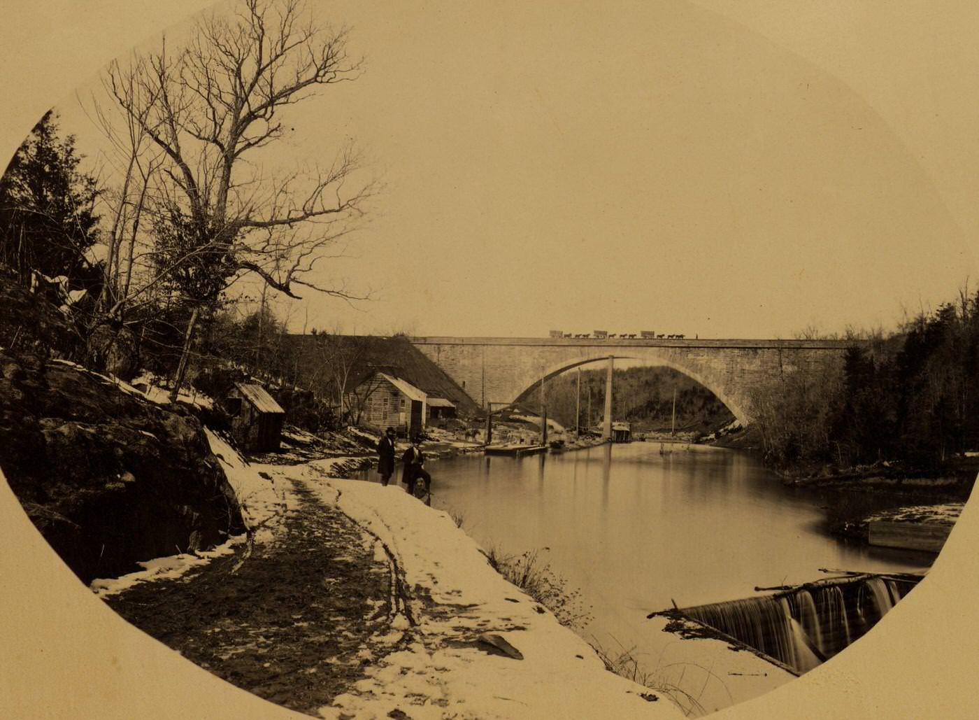 #48 Cabin John Bridge, looking up stream, 1863