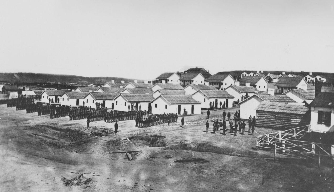 #60 View of a Union encampment near Washington D.C., 1862.