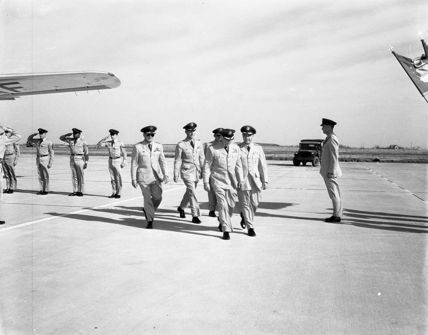 #140 A group of men at the Diamond Jubilee of Dyess Air Force Base, 1956