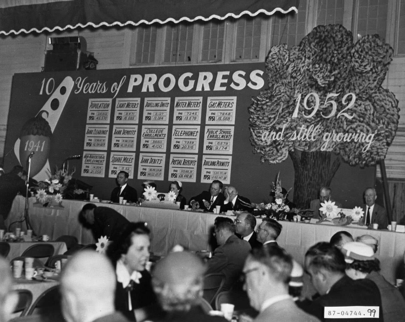 #148 People at a Banquet Celebrating Progress, 1952