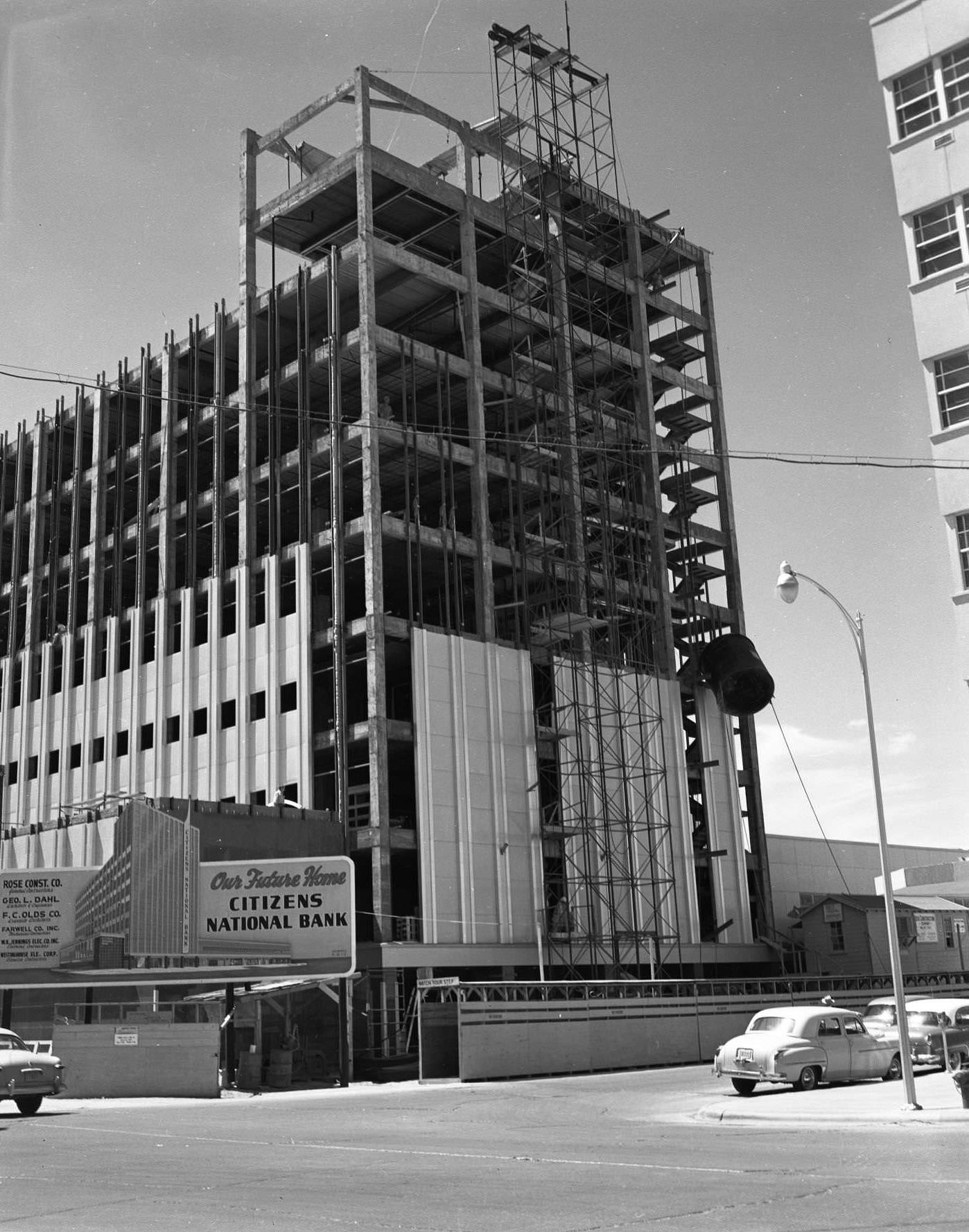 #9 Citizens National Bank Being Built, 1954