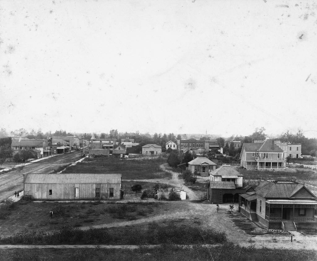 #101 Elevated View of Center Street, Looking West, Anaheim, 1891