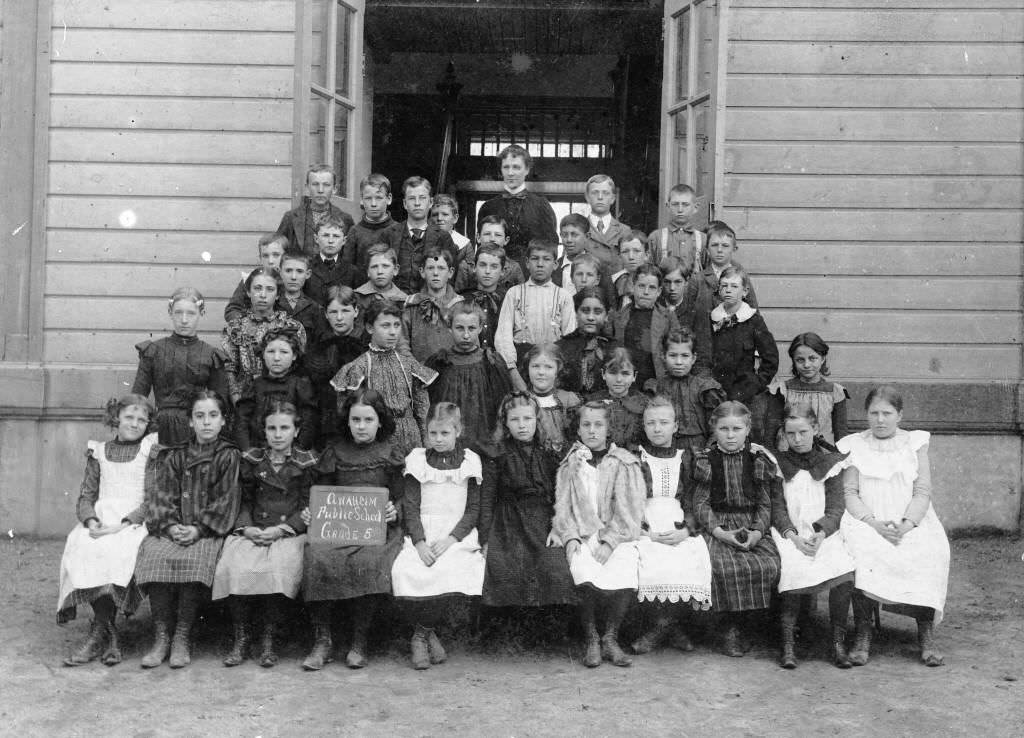 #123 Central School, Fifth Grade Class, Anaheim, 1896
