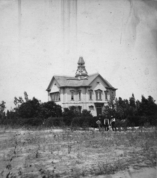 #49 Anaheim Central School, built on site for $1500. in 1877 located at 231 East Chartres Street, Anaheim.