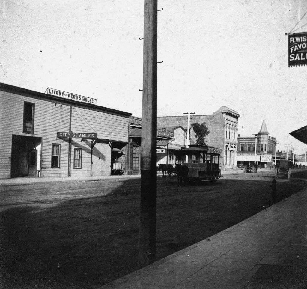 #82 Center Street Looking East, Anaheim, 1895