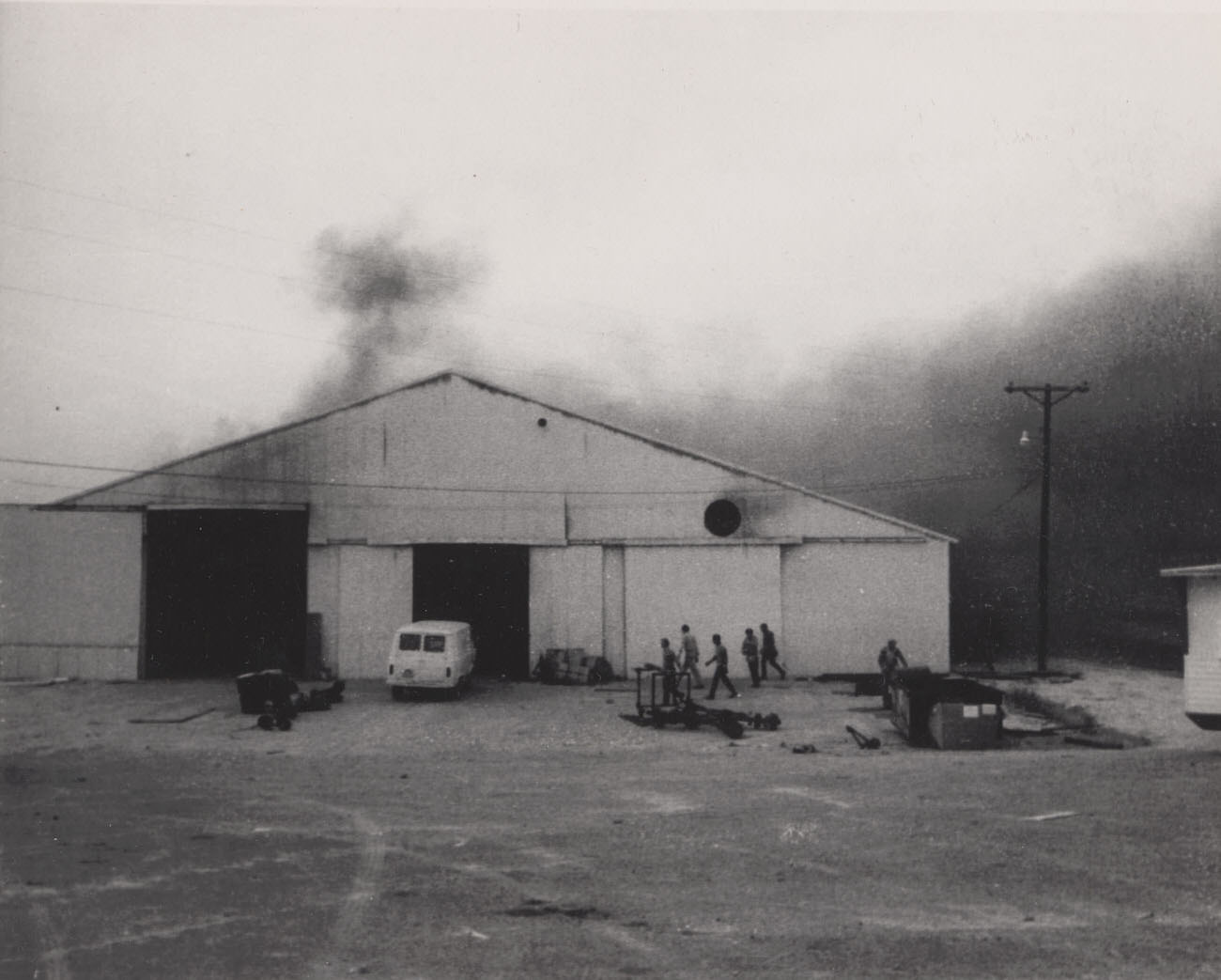 #54 A building on fire a 4500 S. Cooper Street in Arlington, Texas, 1970