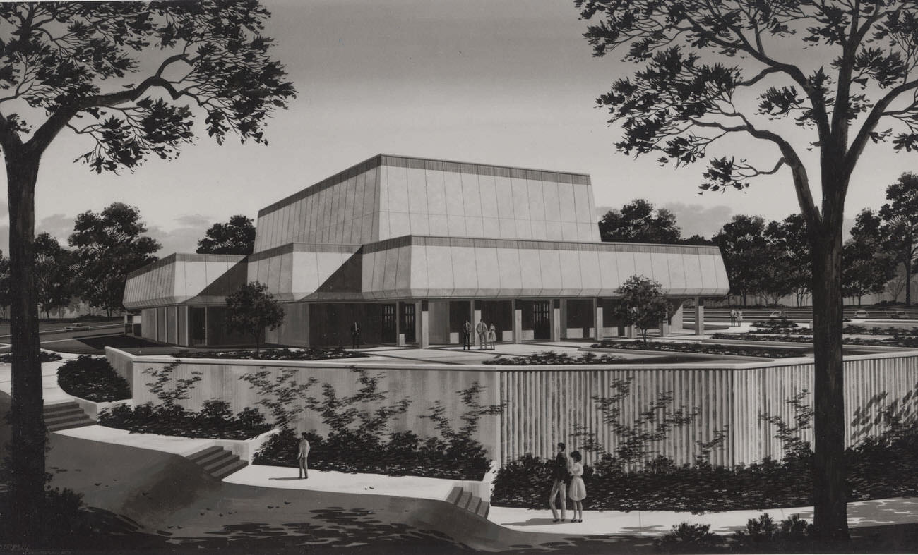 #42 The architectural sketch for the J. C. Duncan Community Center in Vendergriff Park from 1972.