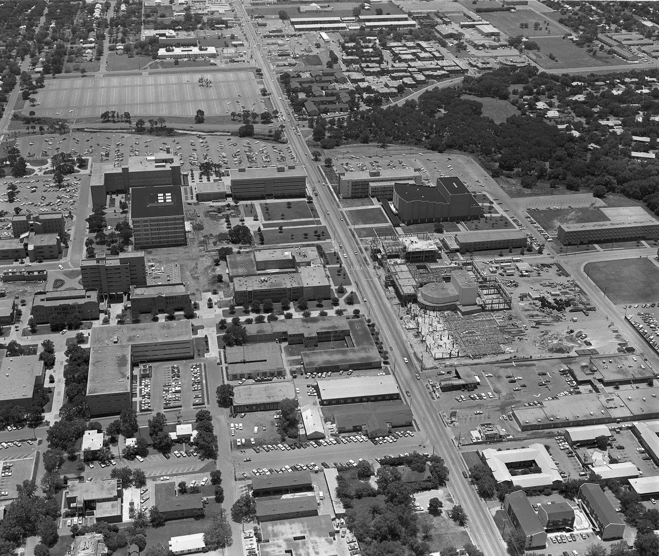 #72 An airview of University of Texas at Arlington (U. T. A.) looking south, 1973