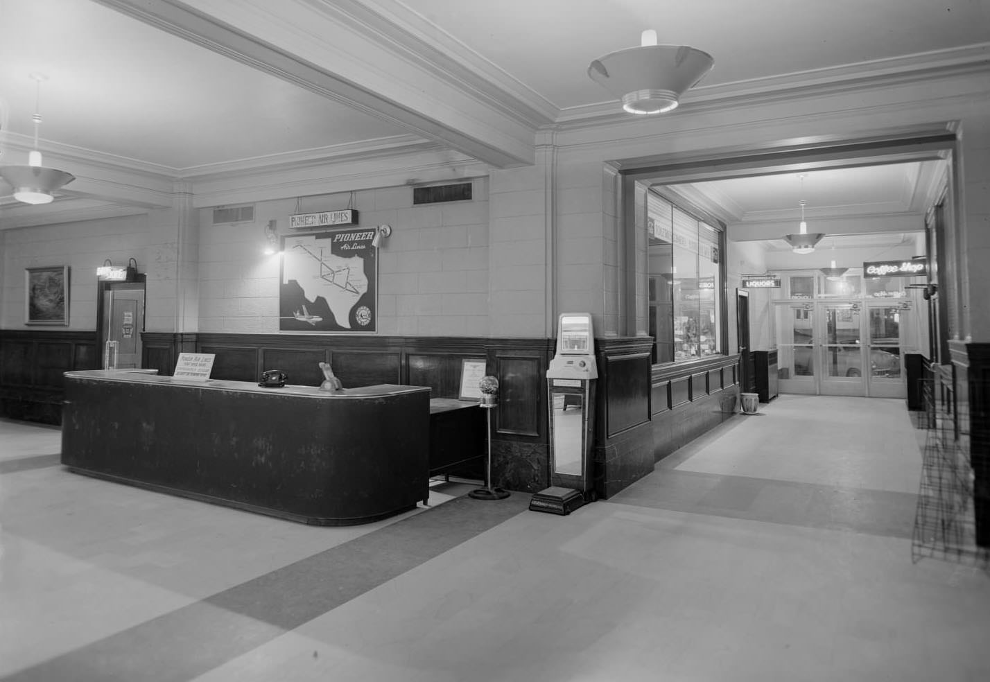 #12 Austin Hotel Entrance and Reception Area, 1954