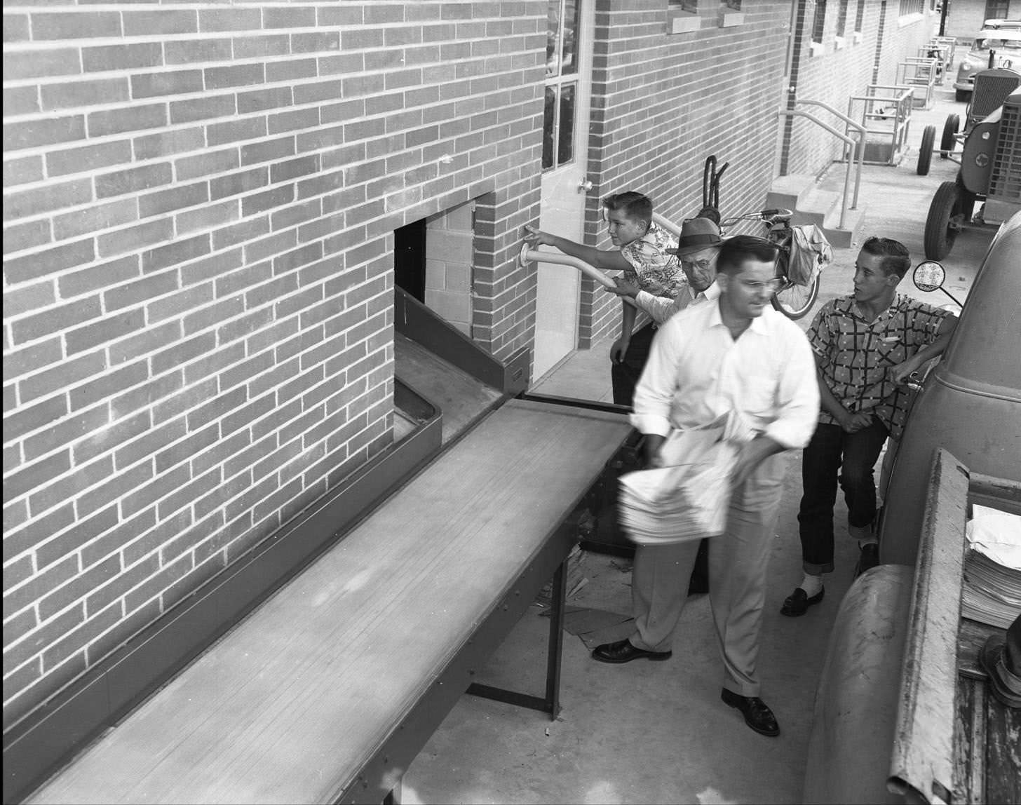 #56 Austin American-Statesman newspaper chute, 1953