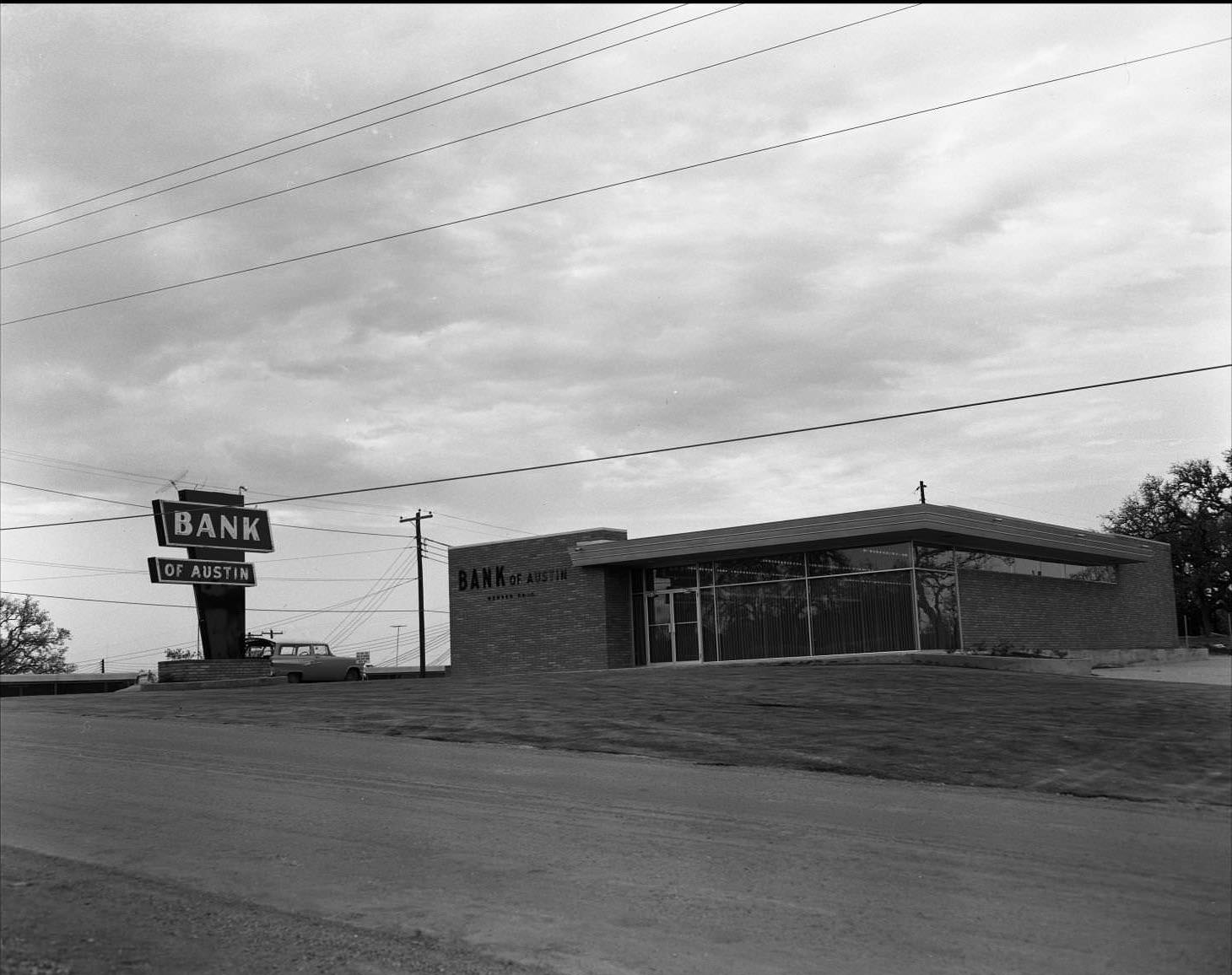 #58 Bank of Austin (more distant), President R M McKee, East Oltorf St., 1957