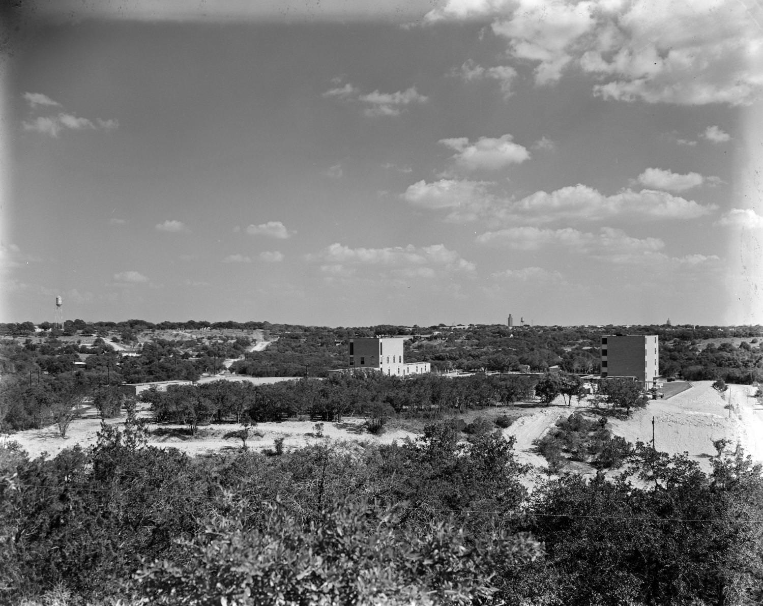 #83 Buildings on a hill northwest of downtown Austin, Texas, 1955