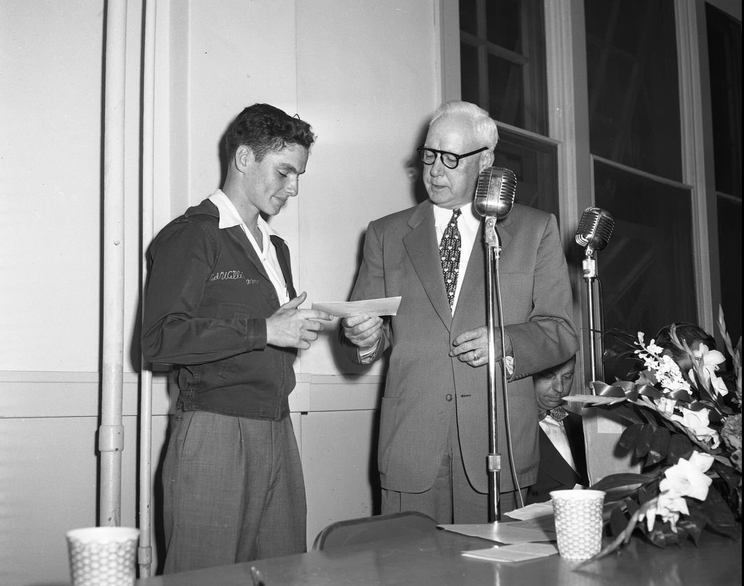 #100 Presentation of awards Austin H.S. 4-H Clubs, 1951