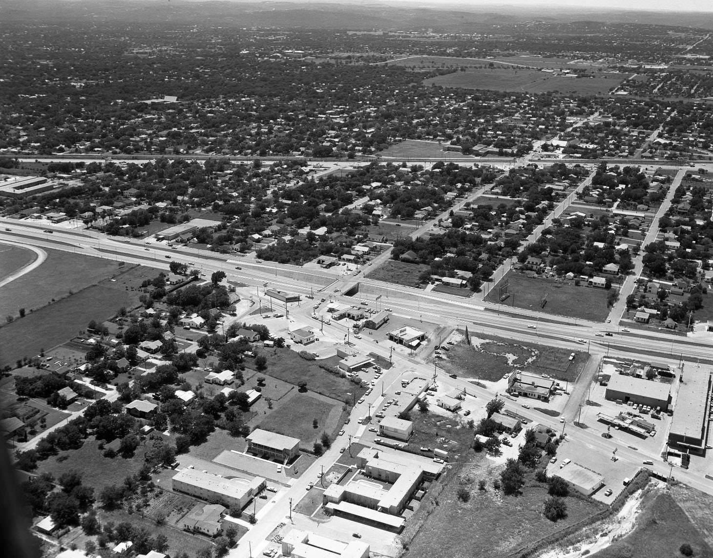 #151 An aerial view of 51st Street and Interegional Highway, 1963