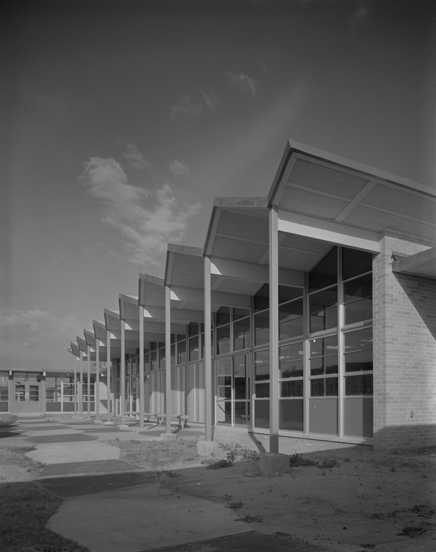 #213 Albert Sidney Johnson High School courtyard, 1960