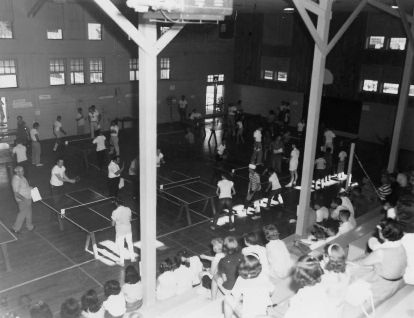 #86 Inter-playground table tennis tournament at Austin Athletic Center, 1961.