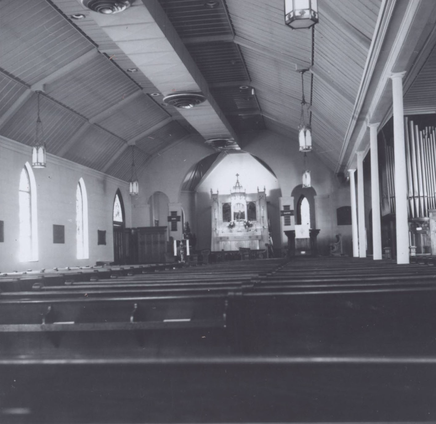#97 St. David’s Episcopal Church looking towards the altar, 1963