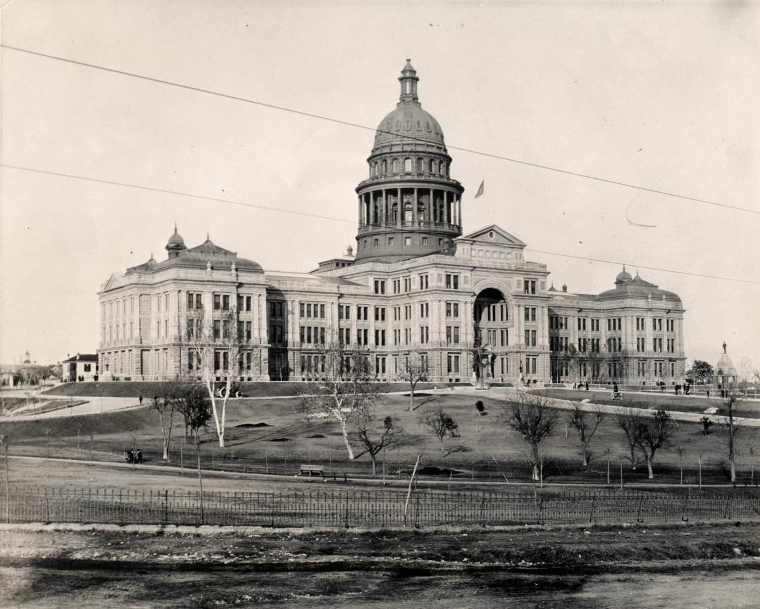 #99 The Texas State Capitol building in the late 1890s or early 1900s taken from the balcony at 1006 Congress Avenue, 1962