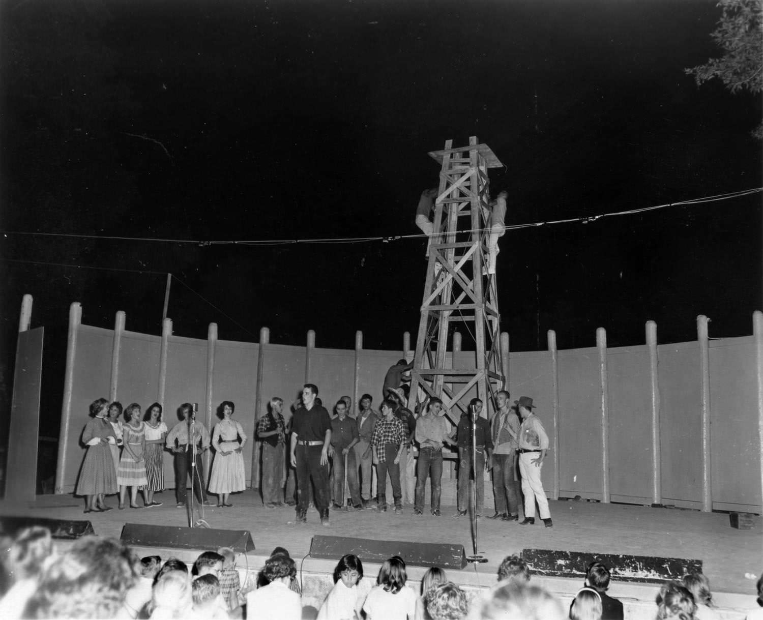 #105 Wildcat performed on stage at Zilker Hillside Theater, 1962