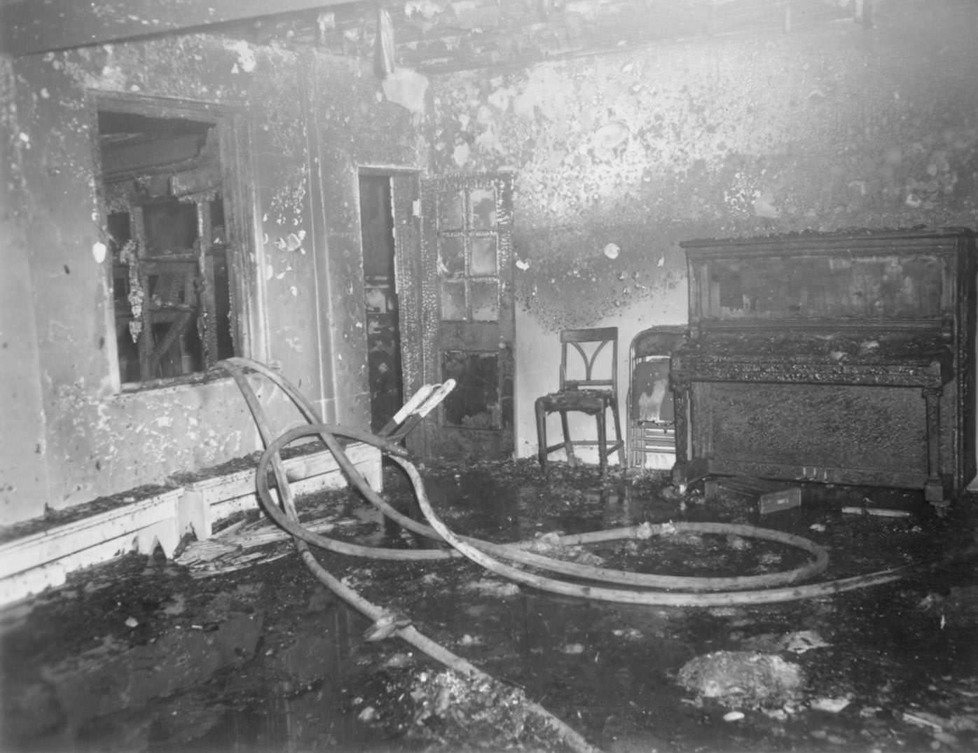 #109 Aftermath of Fire at Hancock Recreation Center, 1965.