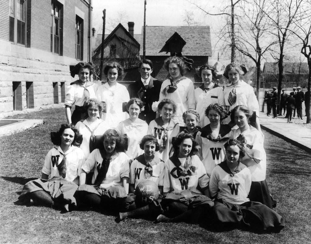 #10 West Denver High School women’s basketball team, Denver, 1908