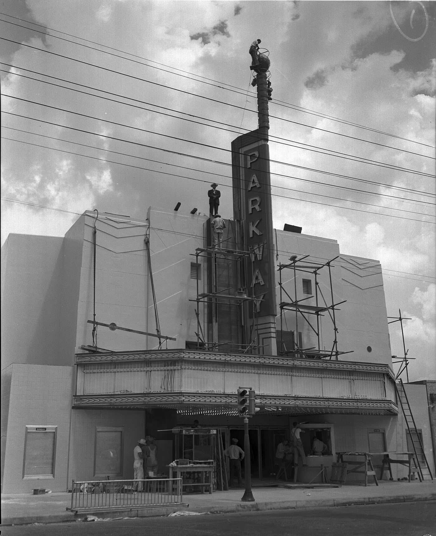 #152 The Parkway Theater exterior remodeling, Fort Worth, Texas, 1948