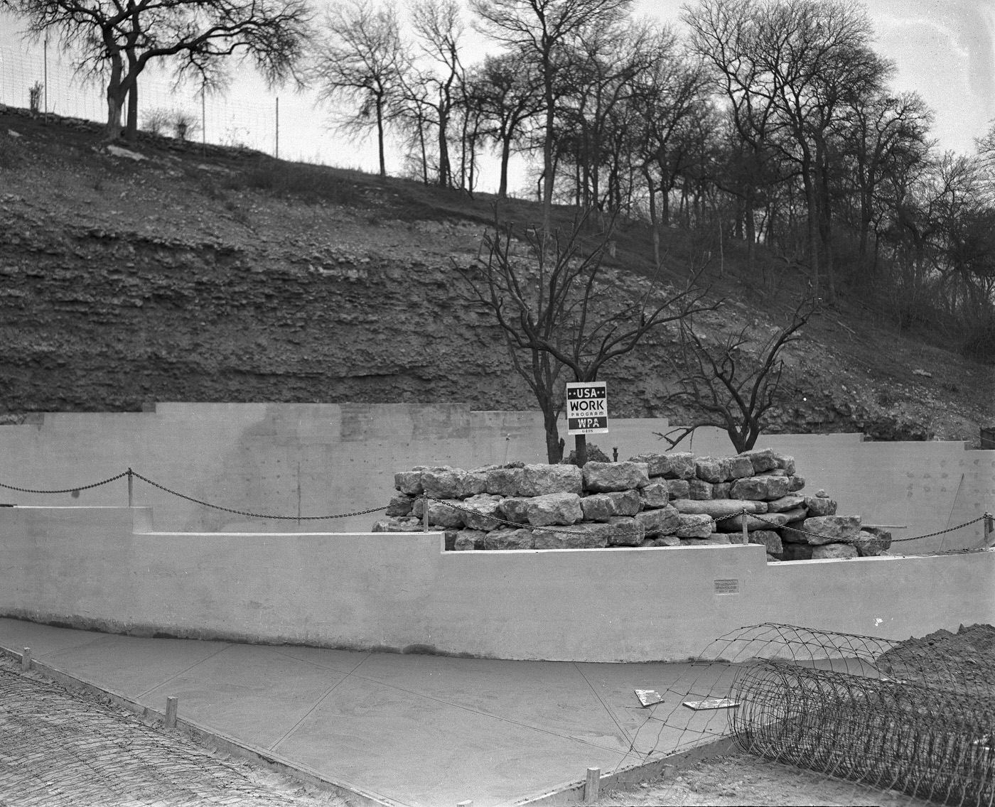 #23 Forest Park Zoo Monkey Mountain under construction, 1948