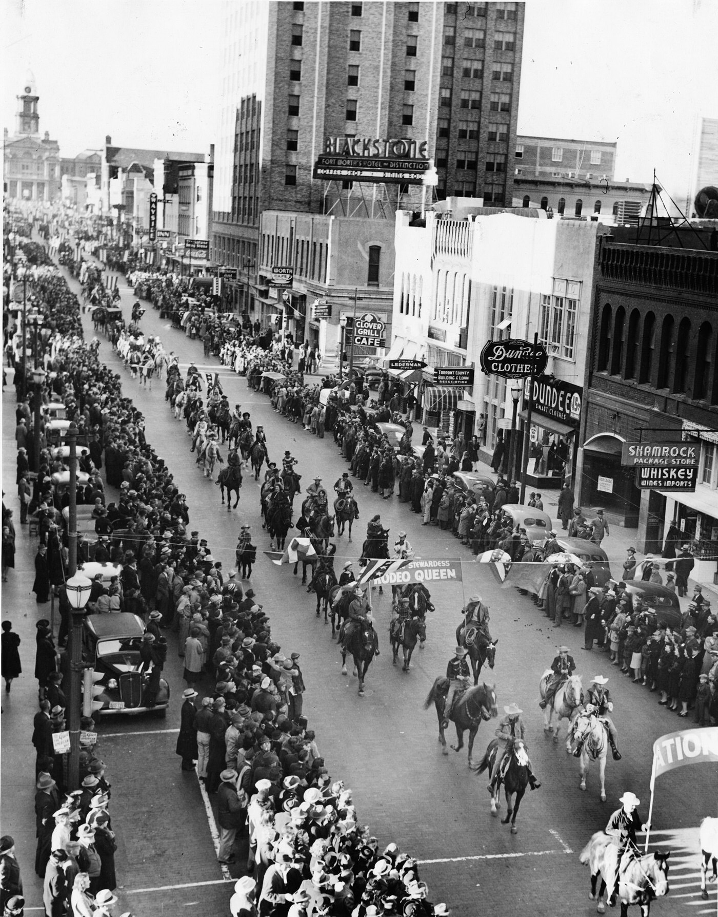 #52 The All American Rodeo and Horse Show Parade in downtown Fort Worth, Texas, 1940
