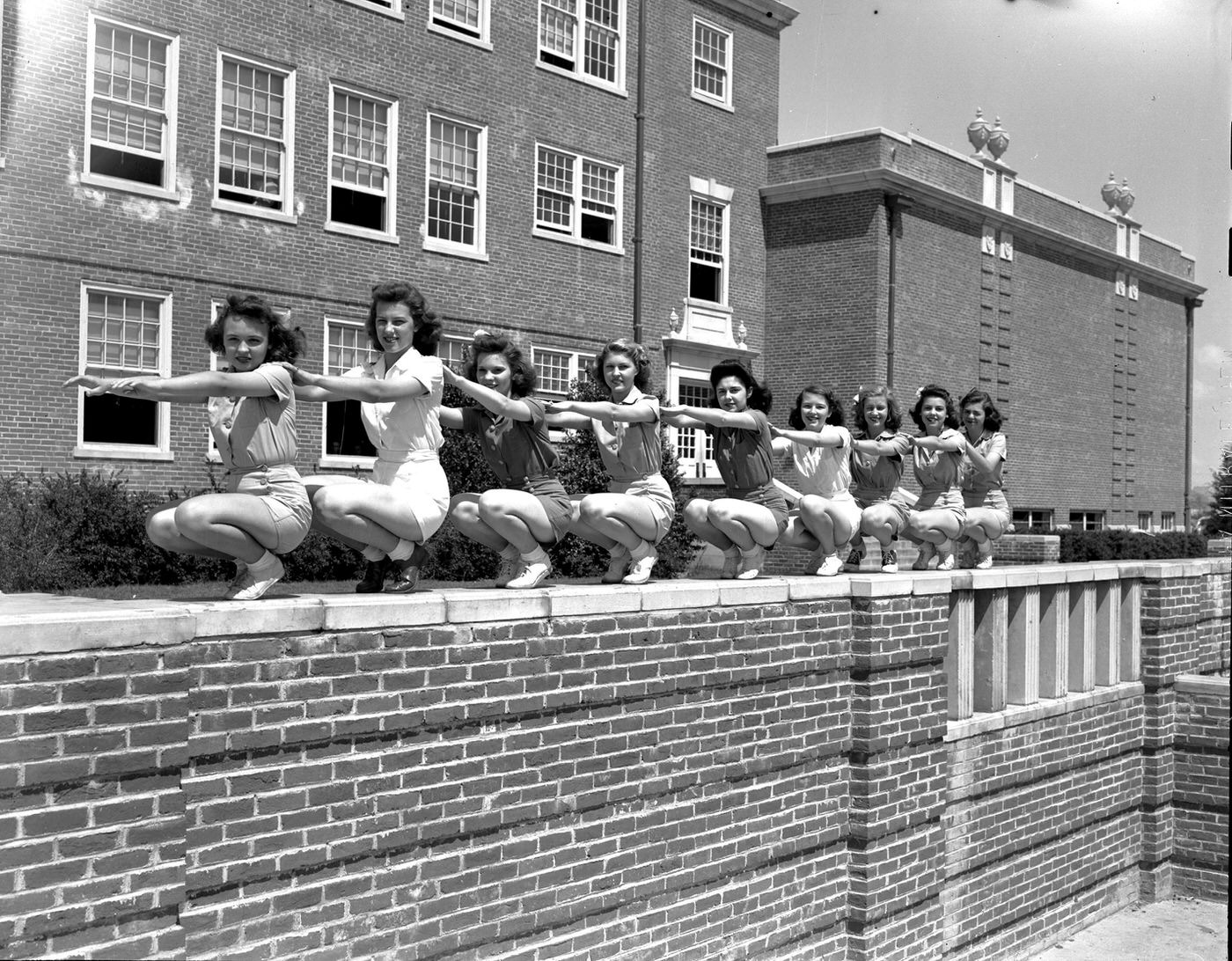 #136 Physical training at Arlington Heights High School, 1943