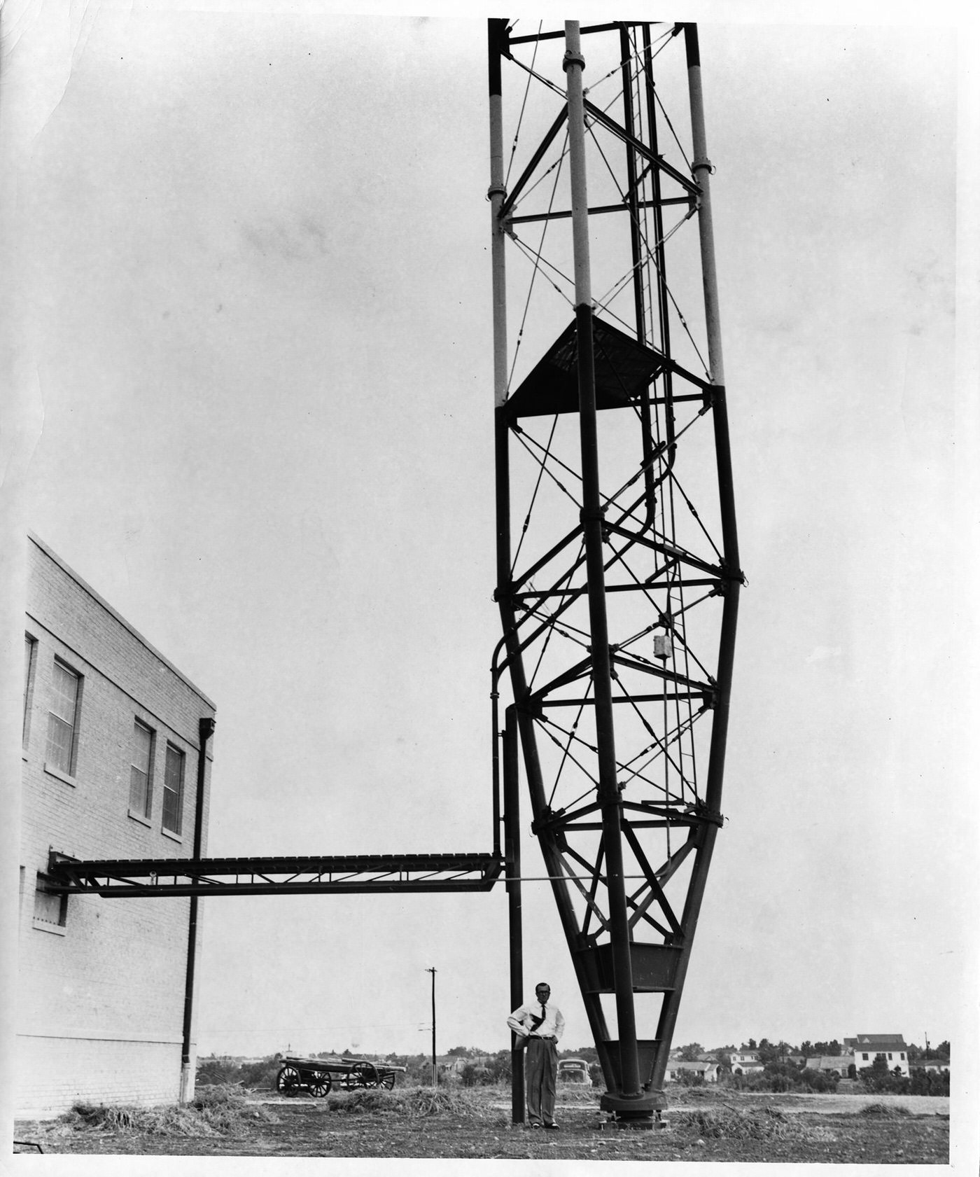 #143 Base of TV tower at WBAP-TV, 1949