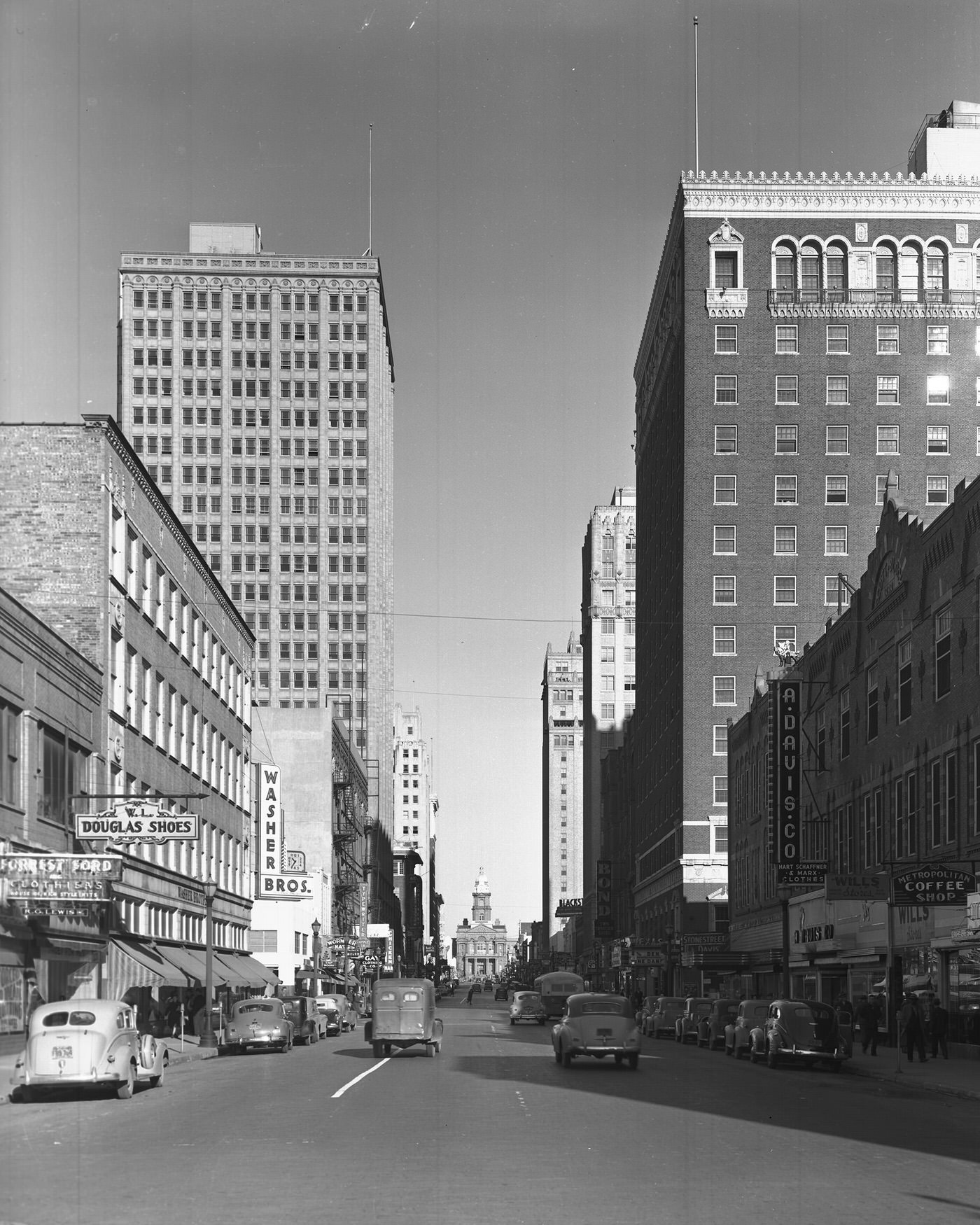 #15 Buildings at Main Street looking North from 9th Street, Fort Worth, Texas, 1945
