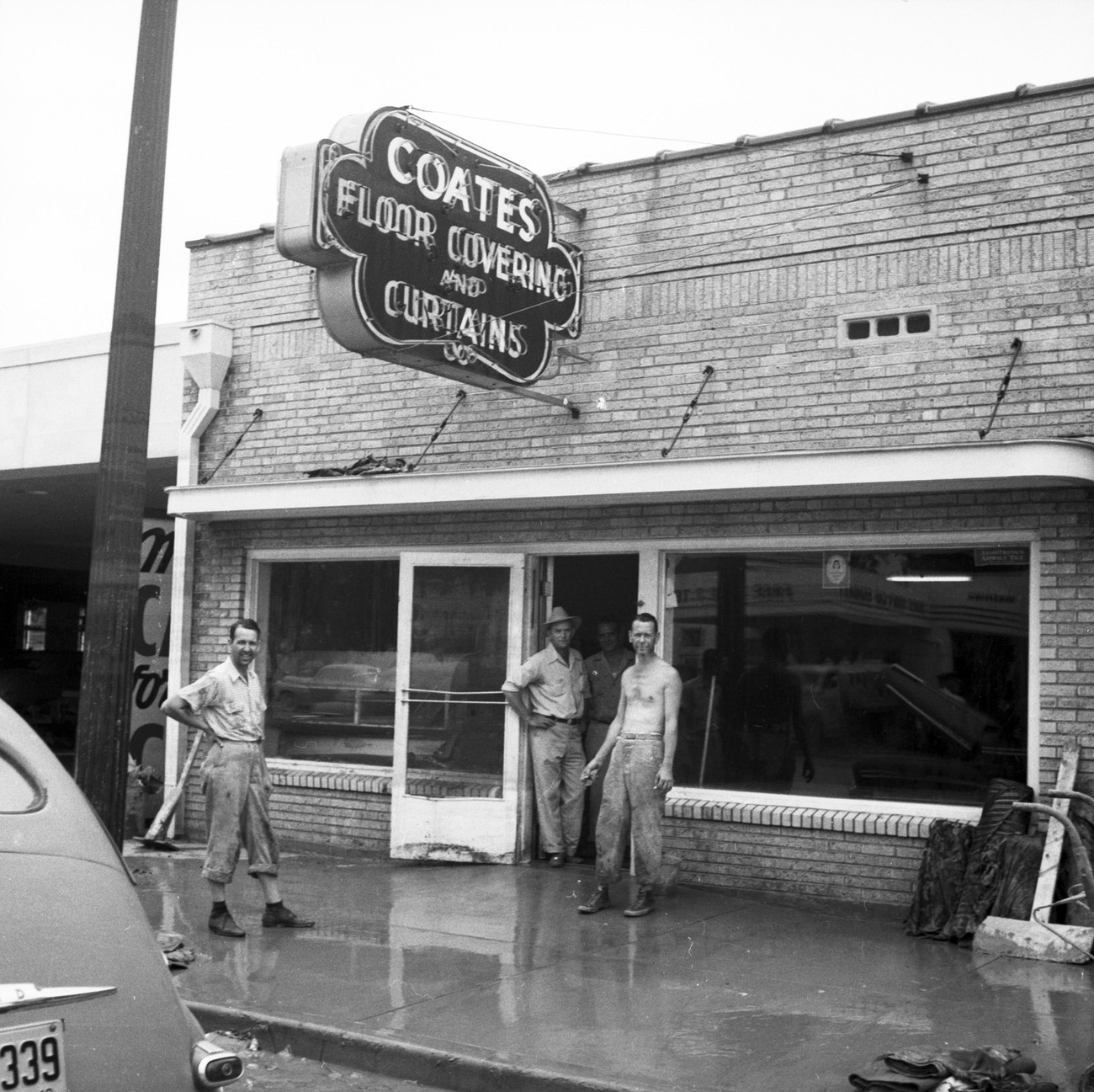 #17 Coates Floor Covering and Curtains after flood, 1949
