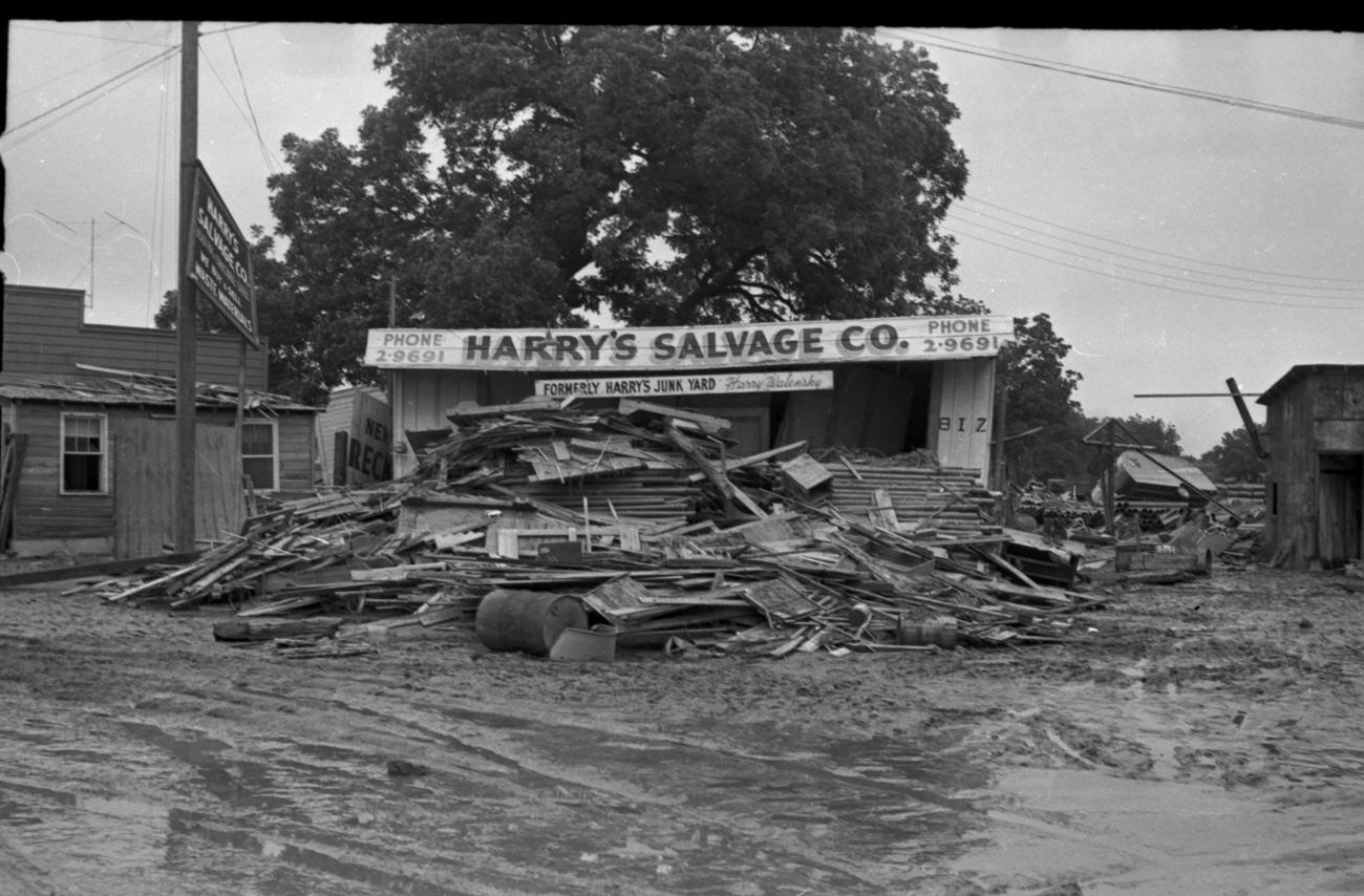 #5 Flood scenes of commercial and residential buildings, 1949