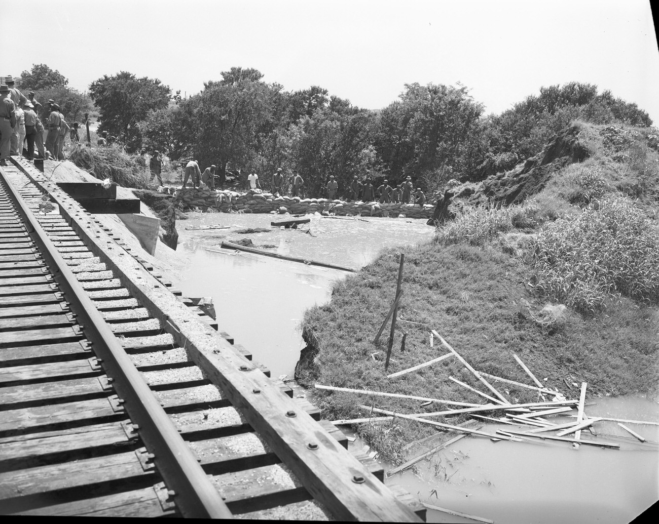 #42 Flood damage looking west, 1949