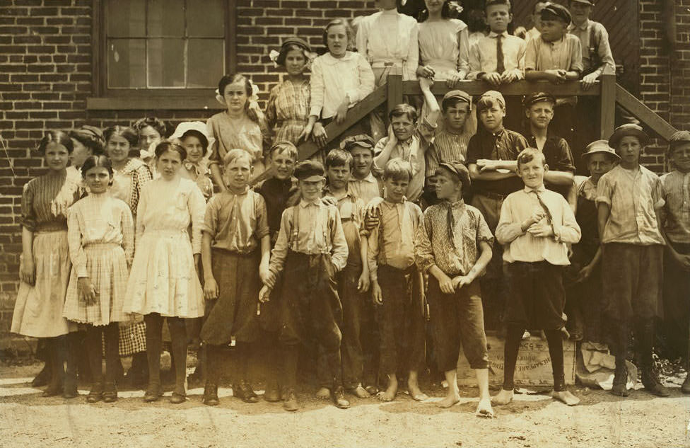 #40 Every one of these youngsters went into work when the whistle blew, noon June 15, 1911