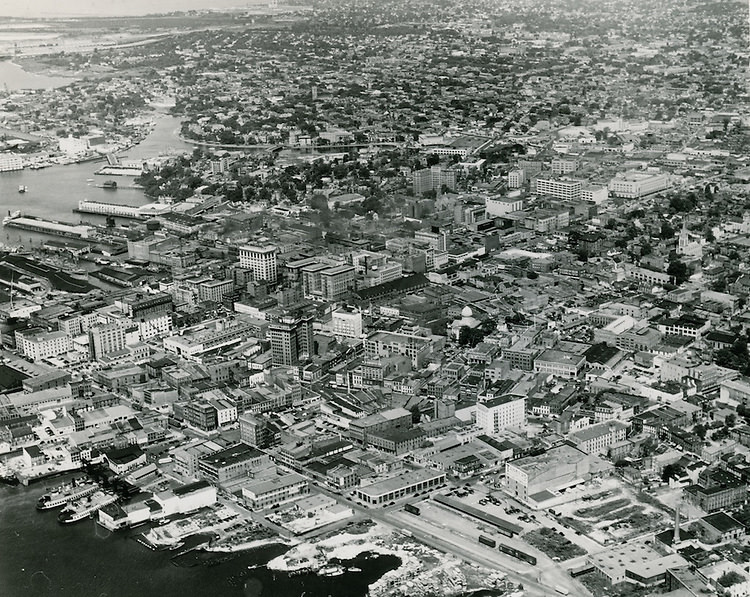 #110 View looking Northwest at Downtown Norfolk, 1940s