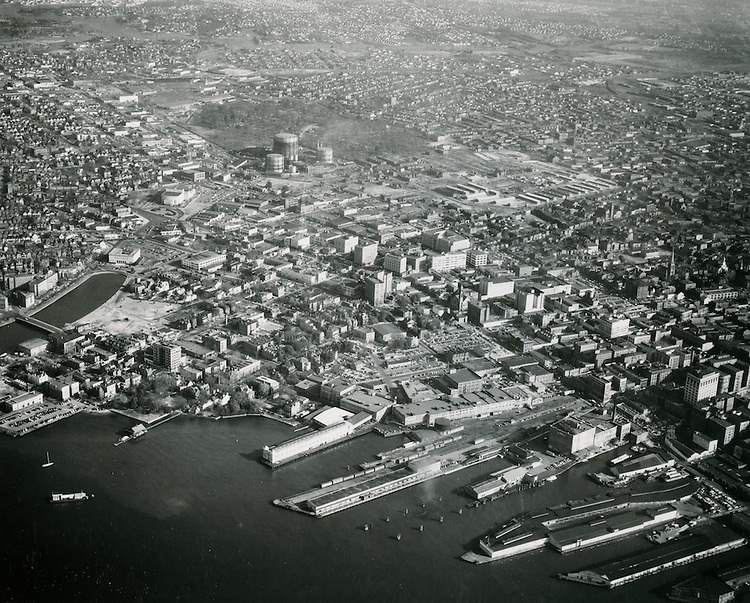 #14 Looking North at Docks & Waterfront Freemason Area, 1952