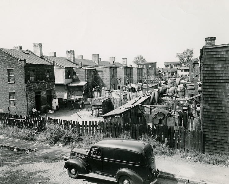#6 St Pauls between Olnet & Lewis. Backyards Young Park, 1950s