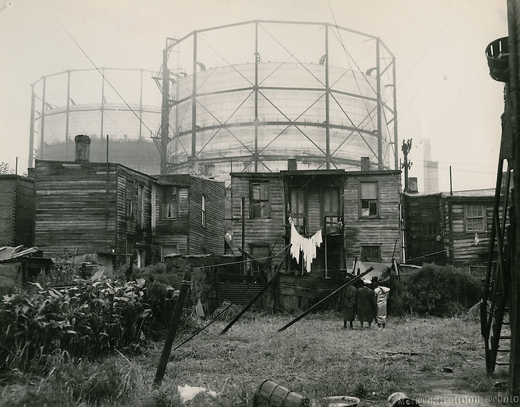 #7 Backyards of houses facing Starr Street, 1951