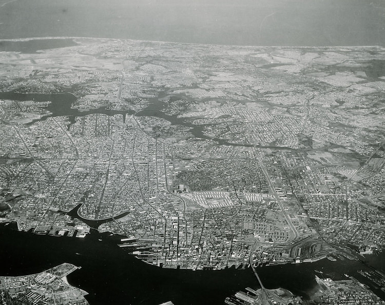 #25 Aerial view looking North of entire city to Ocean View, 1958