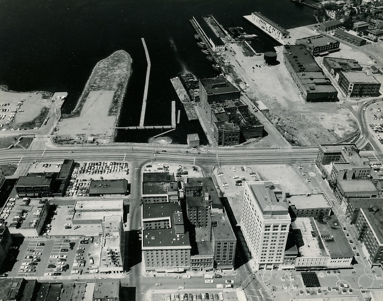 #123 Looking West at future Nauticus site & Freemason Harbor. 1960s