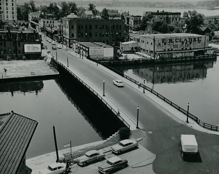 #125 Botetourt Street Bridge.View looking South from Mowbray Arch toward Brambleton. 1960s