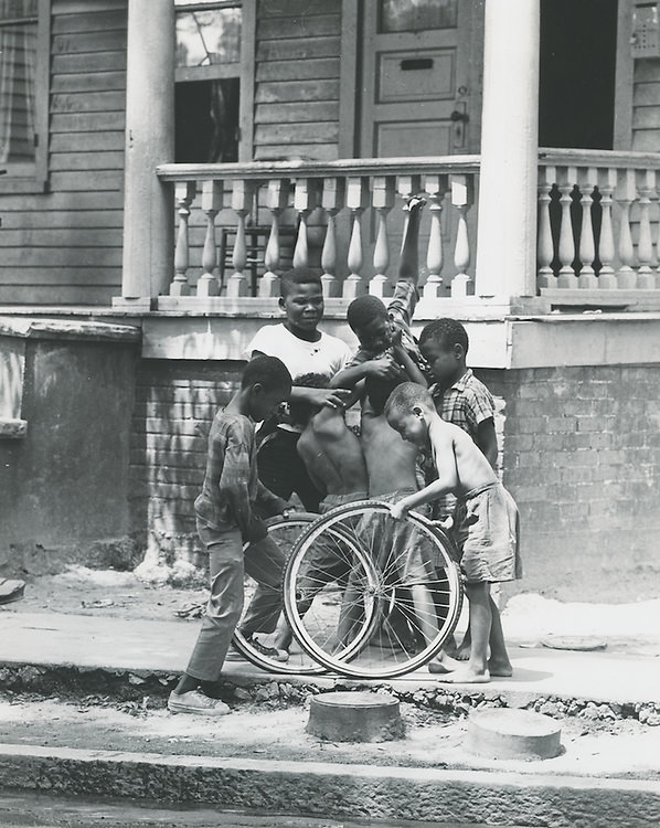 #135 Kids playing in street in East Ghent, 1968