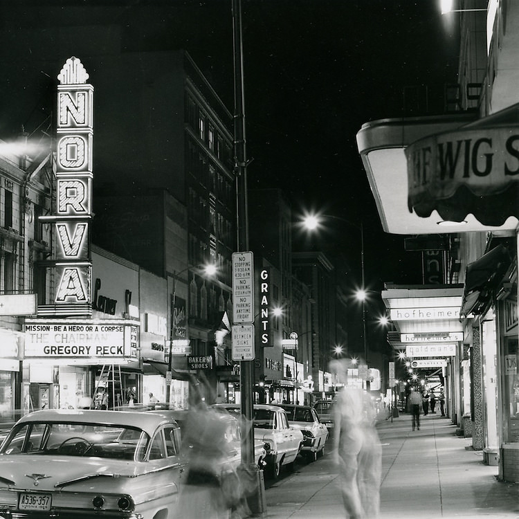 #73 Granby Street at night looking south – July 11, 1969