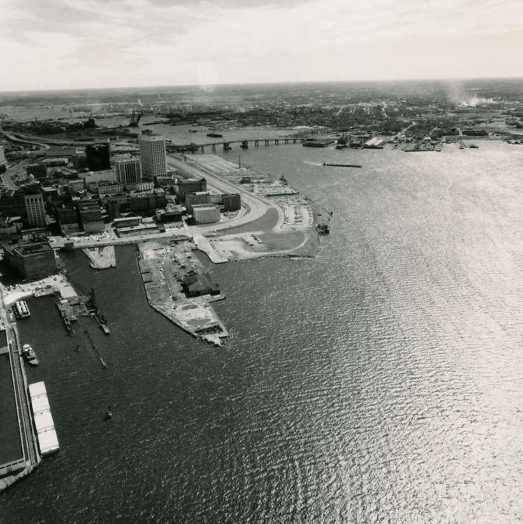 #32 Norfolk Waterfront looking East from future Nauticus Site, 1970s