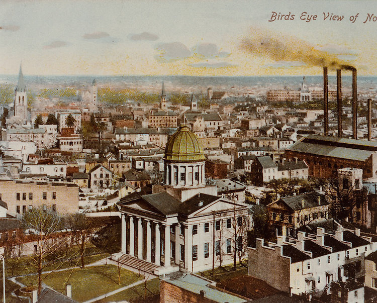 #12 Birdseye view of Norfolk looking North.from Postcard.Macarthur Memorial.
